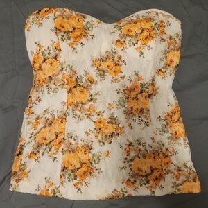 Strapless Floral Top Body Central